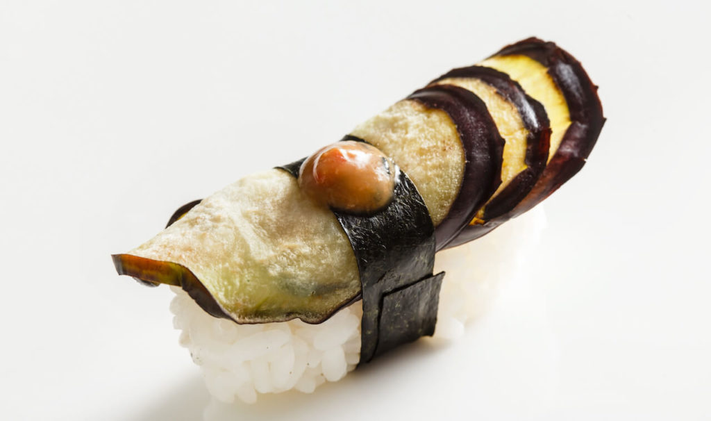 Vegan Sushi: Eggplant Nigiri