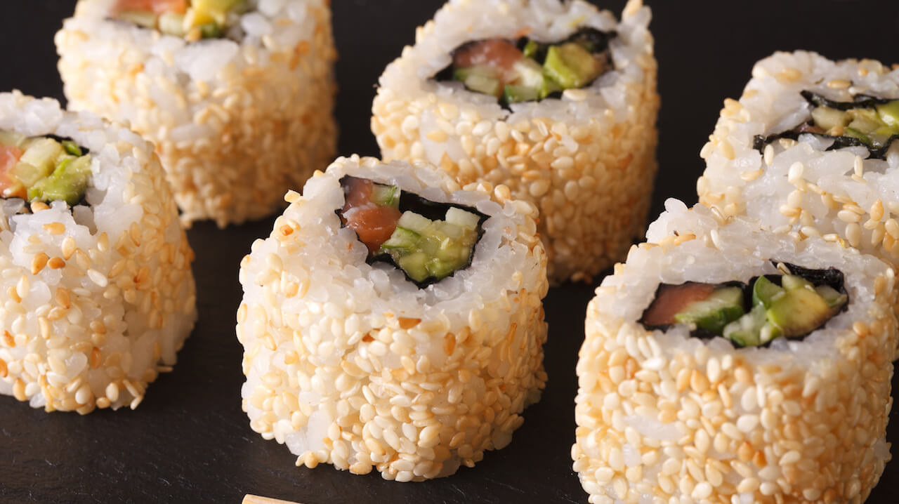 The classical sushi roll, California Roll