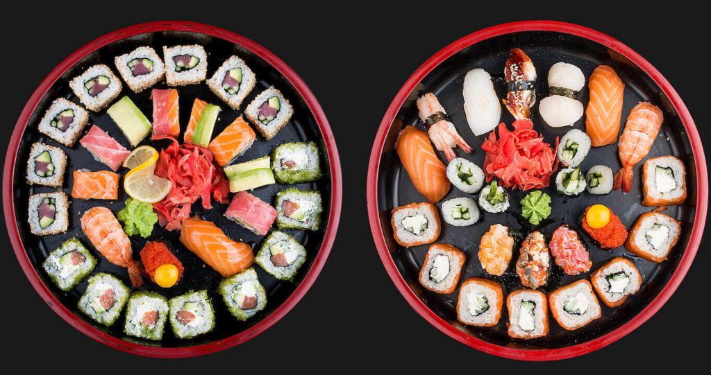 Assortment of sushi