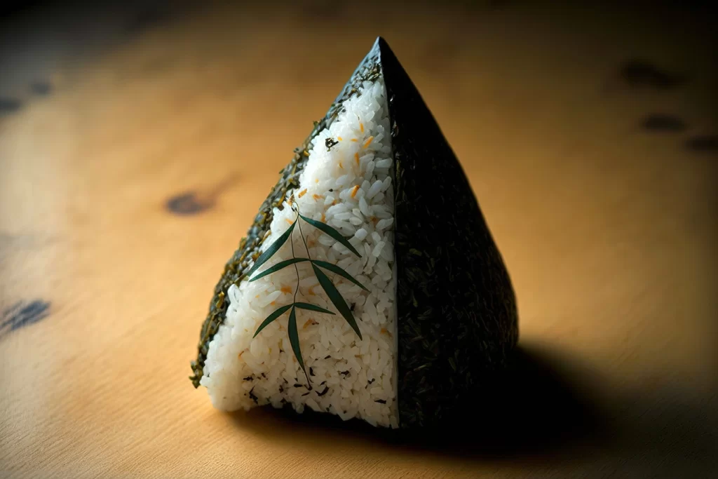 Delicious Onigiri presented on a table